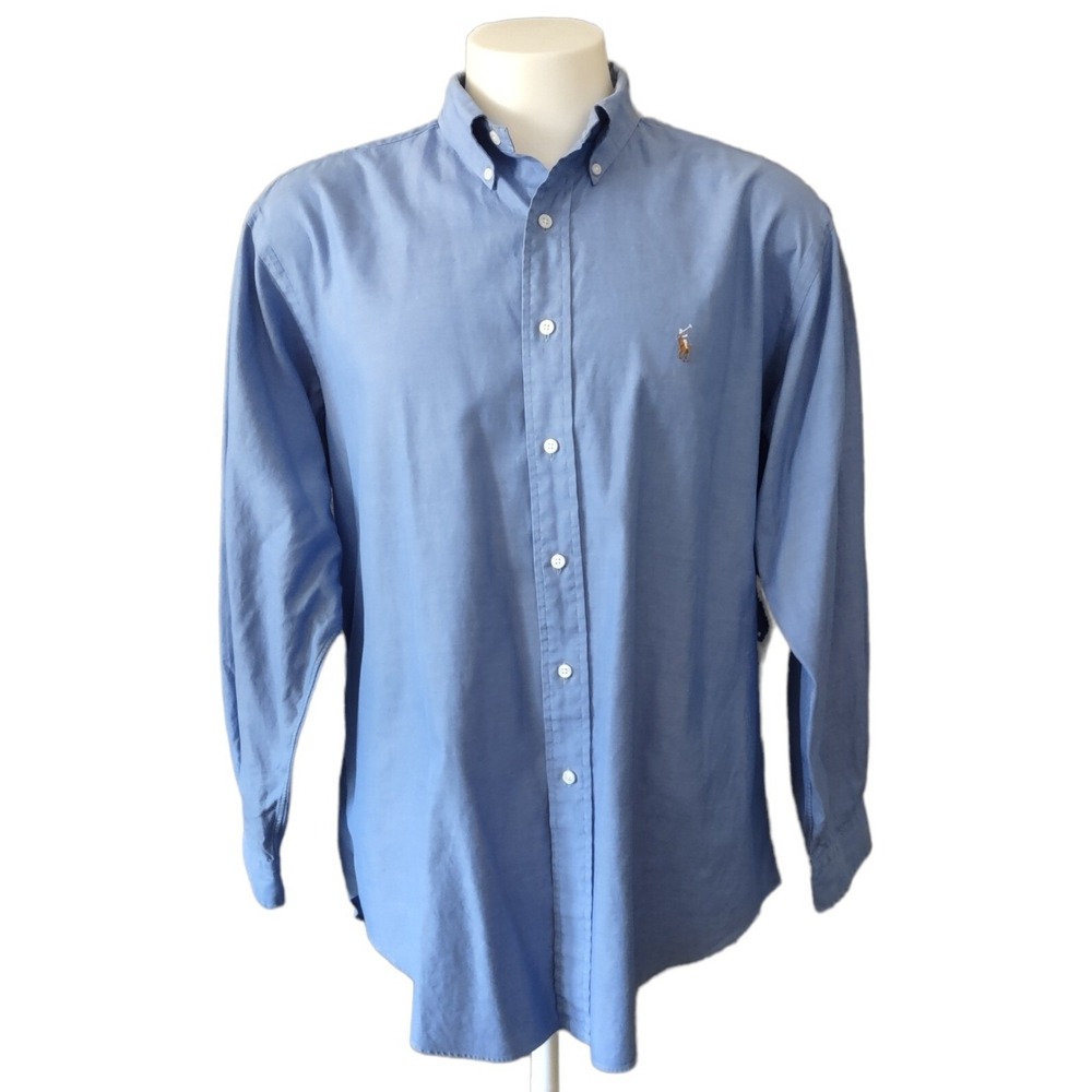 Ralph Lauren Shirt Adult Men's Size 17 35 Cotton Long Sleeve Button Up Yarmouth